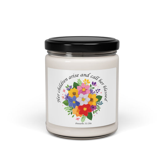 Her Children Arise Floral Scented Soy Candle for Mom - Perfect Gift for Mother's Day & Celebrations
