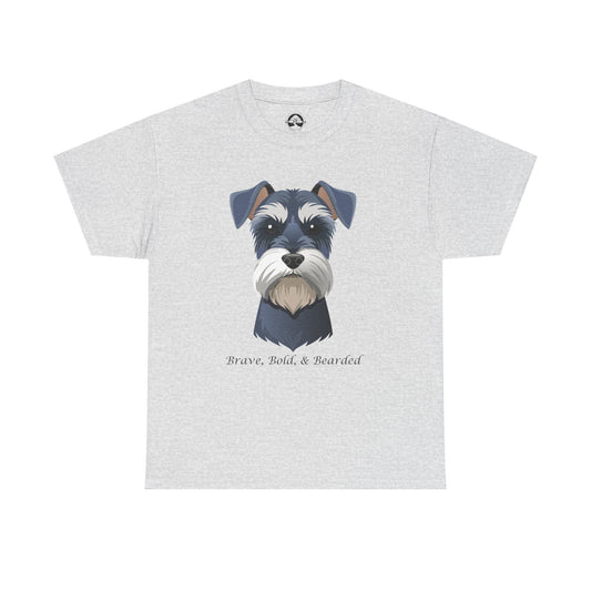 Camiseta unisex de algodón grueso "Schnauzer miniatura" - Valiente, audaz y barbudo 