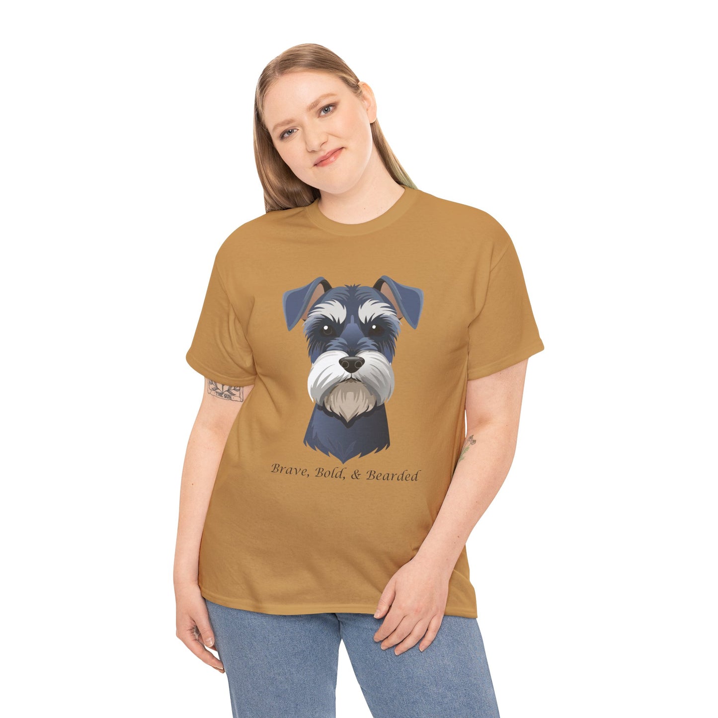 Miniature Schnauzer - Brave, Bold & Bearded Unisex Heavy Cotton T-Shirt