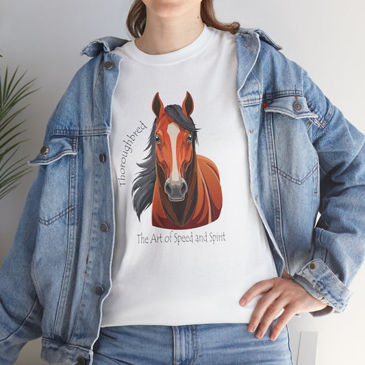 Thoroughbred Horse Unisex Heavy Cotton Tee