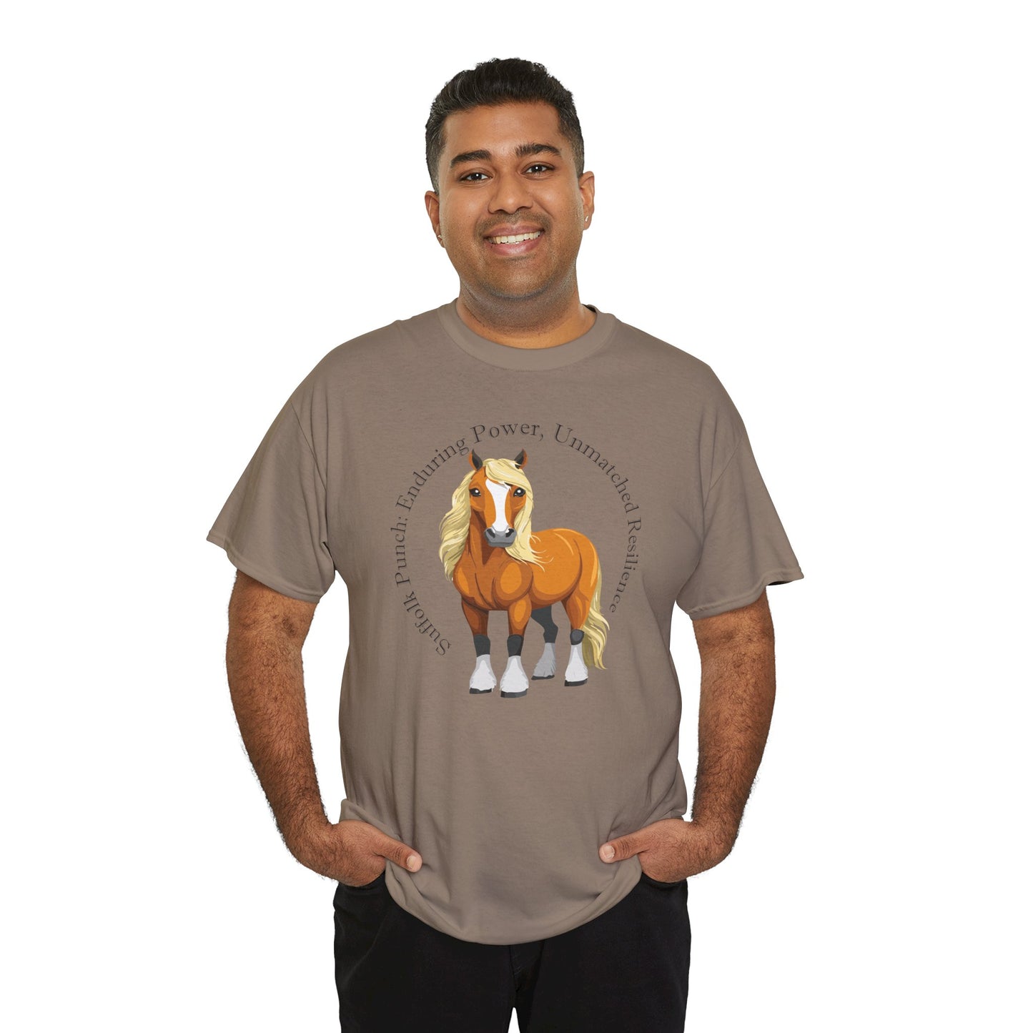 Suffolk Punch Unisex Heavy Cotton Tee - Enduring Power Horse Graphic Tee