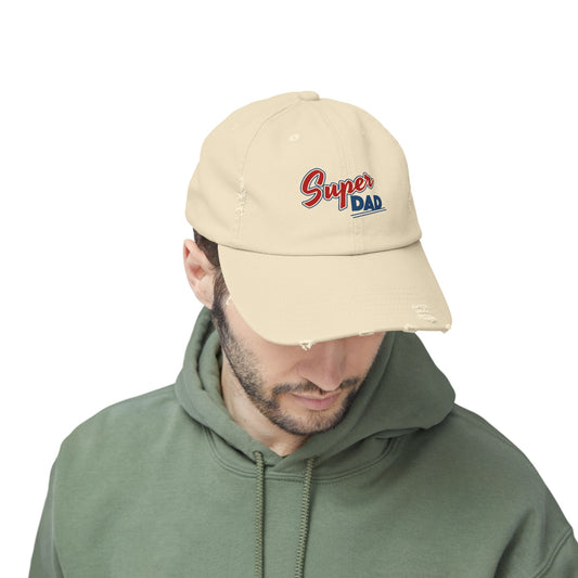 Super Dad Distressed Cap | Gift for Dad, Casual Summer Hat, Cool Dad Accessories, Father's Day Gift, Stylish Cap