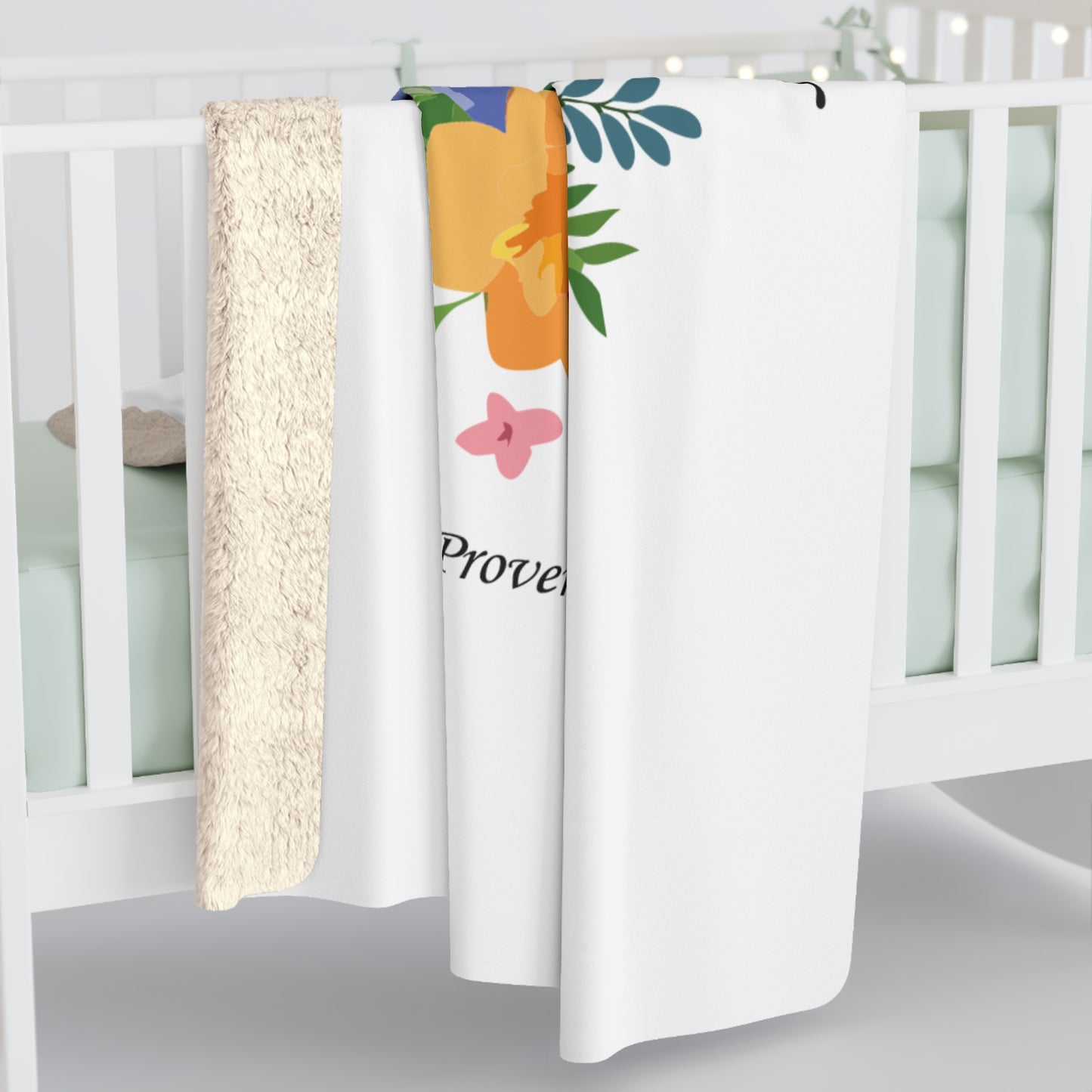 Floral Proverbs Sherpa Fleece Blanket for Mom- Cozy and Inspirational Throw for Home Decor & Gifts