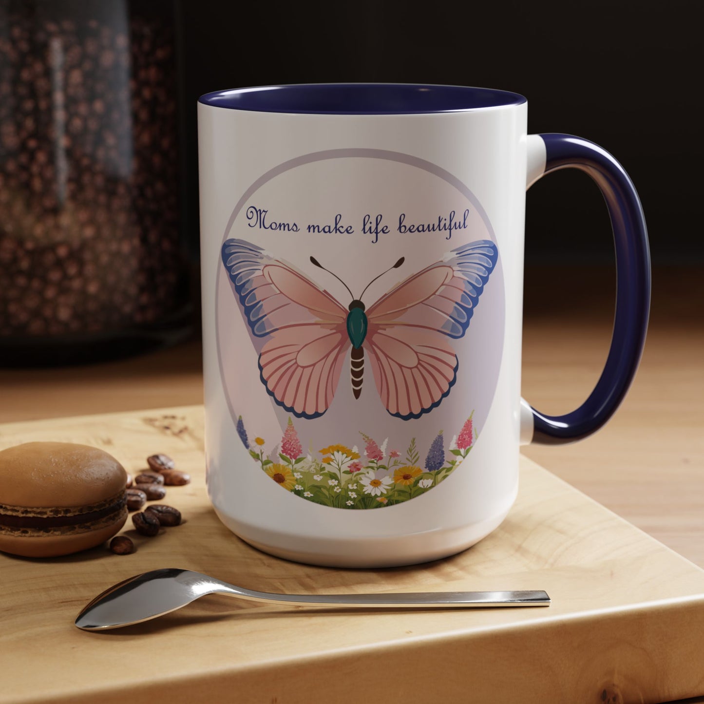 Mom's Beautiful Butterfly Accent Coffee Mug - Perfect Gift for Mother's Day