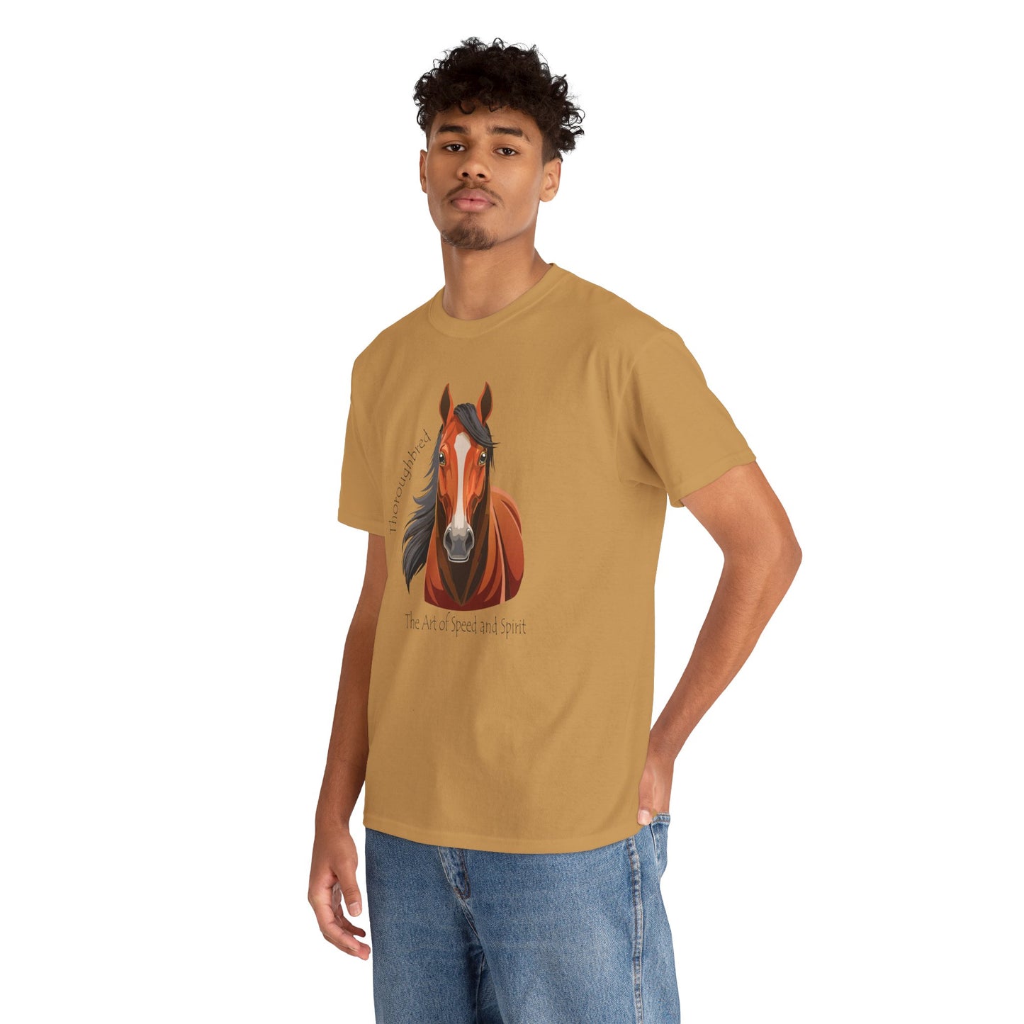 Thoroughbred Horse Unisex Heavy Cotton Tee