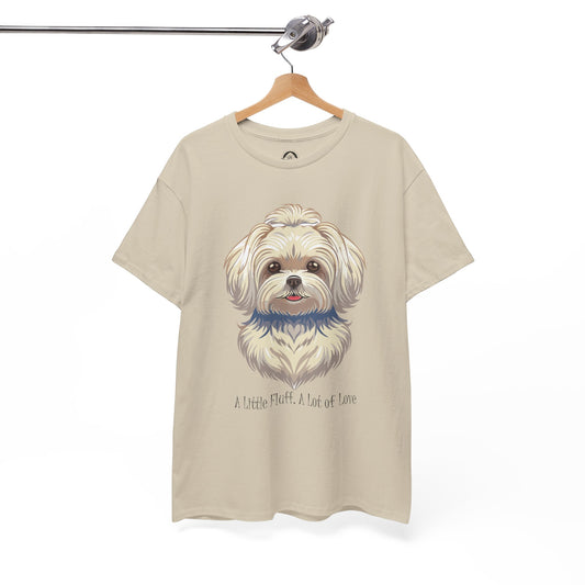 Camisa unisex de algodón grueso "Maltés - Un poco de pelusa, mucho amor" 