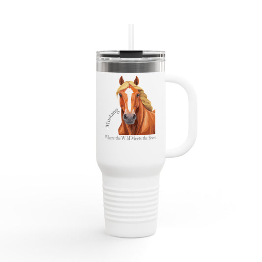 Wild Mustang Insulated Travel Mug - 40oz | Adventure Lover's Drinkware
