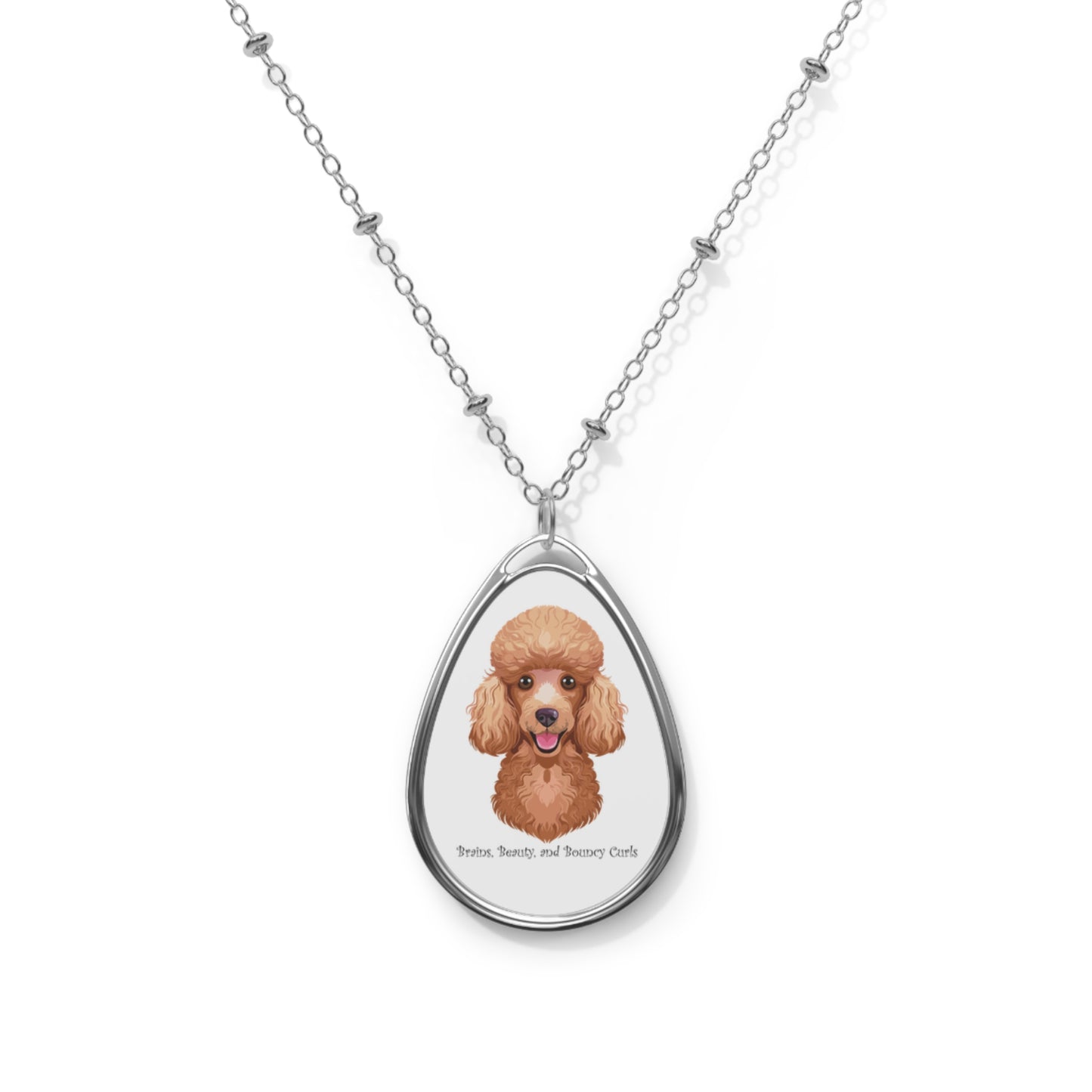 Collar ovalado con diseño de caniche: el regalo perfecto para los amantes de los perros. 