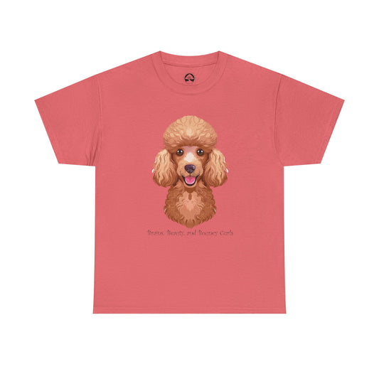 Caniche - Camiseta unisex de algodón grueso con inteligencia, belleza y rizos elásticos 