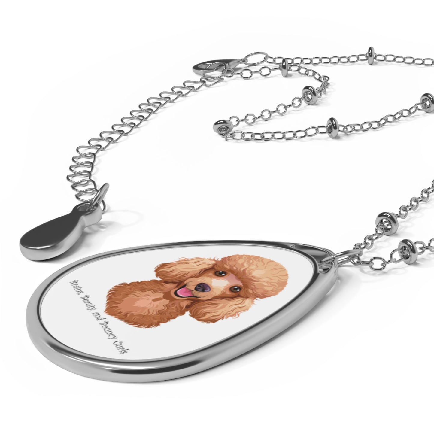 Collar ovalado con diseño de caniche: el regalo perfecto para los amantes de los perros. 