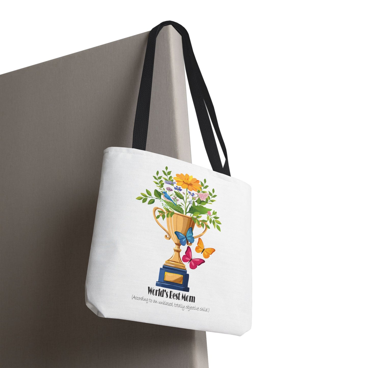 Floral Trophy Tote Bag - World's Best Mom Design