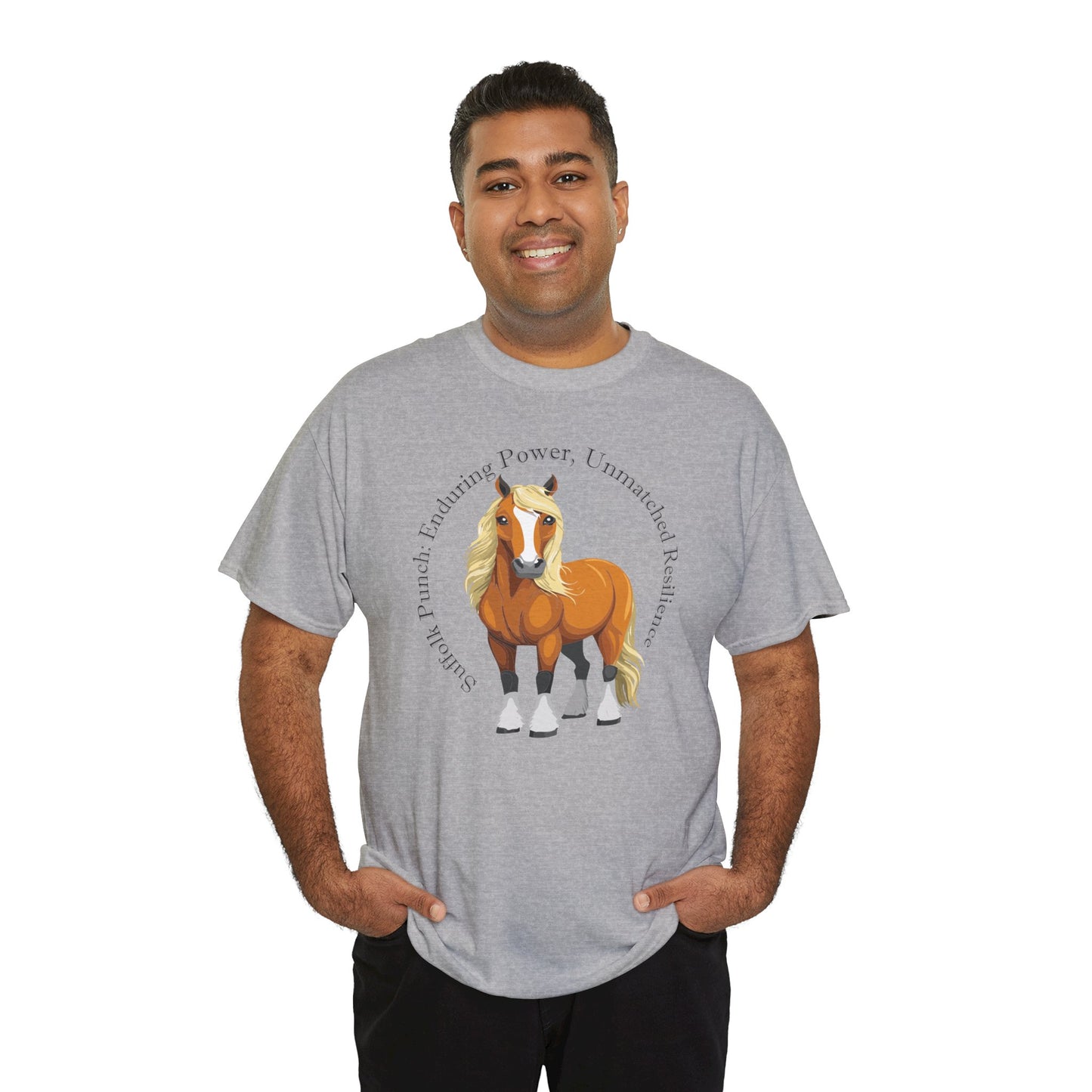 Suffolk Punch Unisex Heavy Cotton Tee - Enduring Power Horse Graphic Tee
