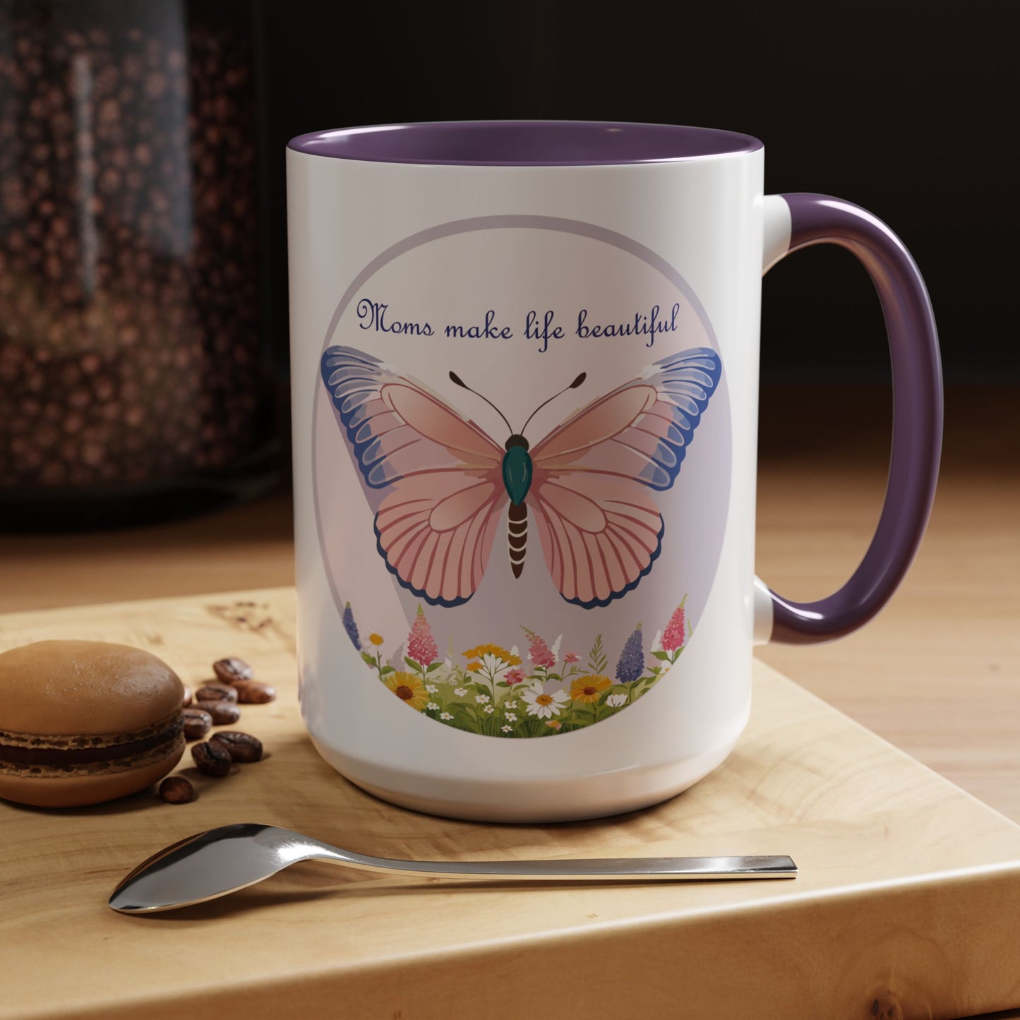Mom's Beautiful Butterfly Accent Coffee Mug - Perfect Gift for Mother's Day