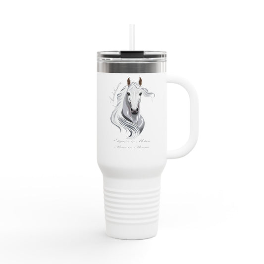 Elegant Andalusian Horse Design Insulated Travel Mug - 40oz Reusable Tumbler