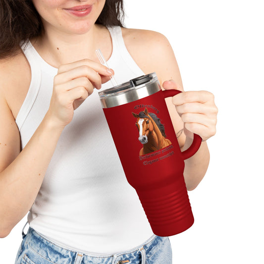 Oldenburg Elegant Horse Insulated Travel Mug, 40oz - Perfect for Equestrian Lovers