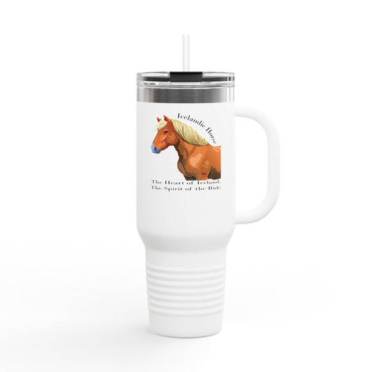 Icelandic Horse Insulated Travel Mug - 40oz, Perfect for Adventurers & Nature Lovers