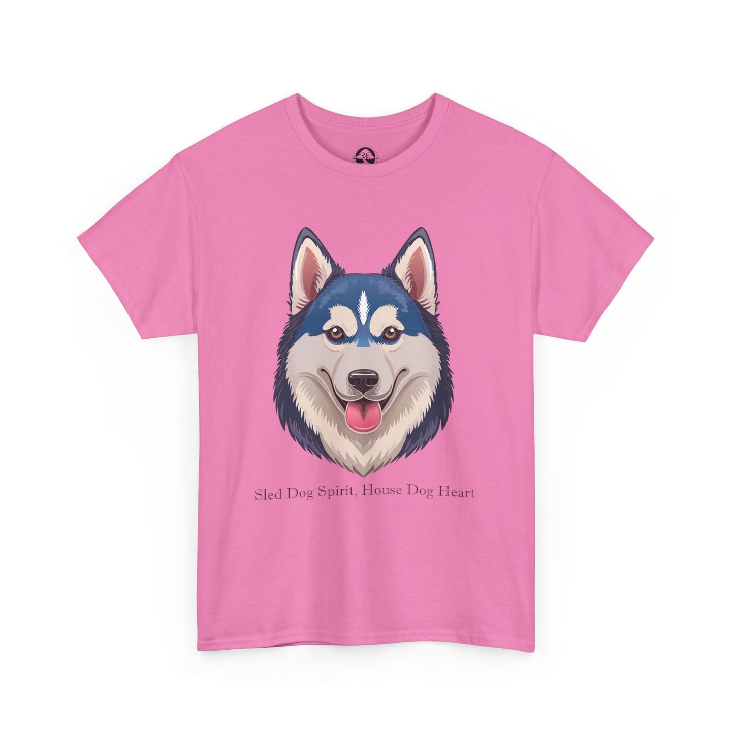 Camiseta unisex de algodón grueso con espíritu de perro de trineo y corazón de perro doméstico de Siberian Huskey 