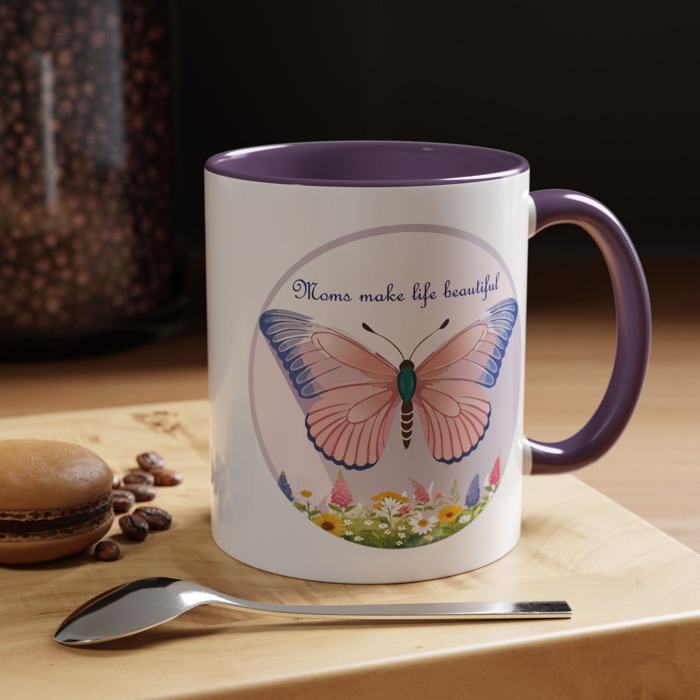 Mom's Beautiful Butterfly Accent Coffee Mug - Perfect Gift for Mother's Day
