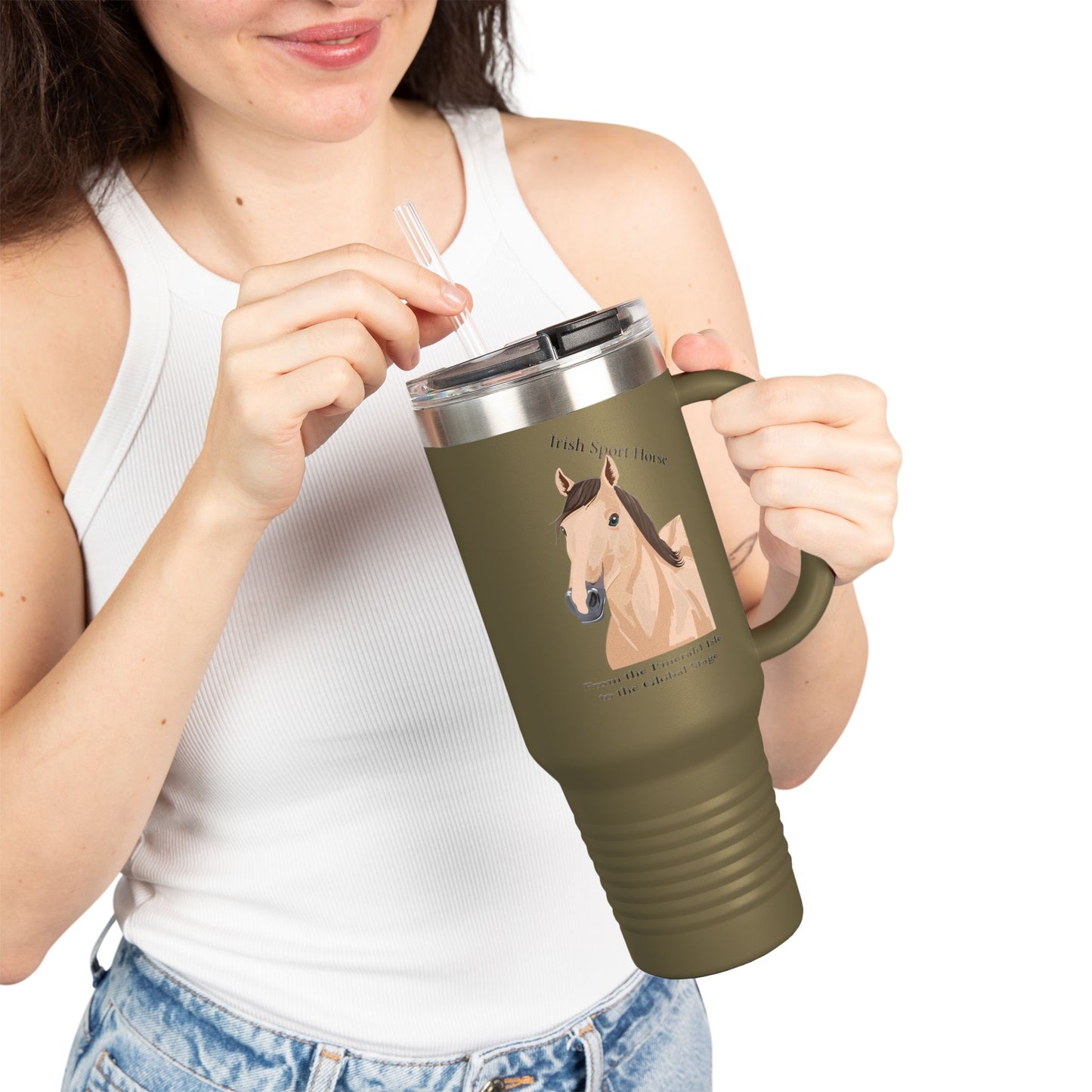 Irish Sport Horse Insulated Travel Mug - 40oz for Equestrian Enthusiasts